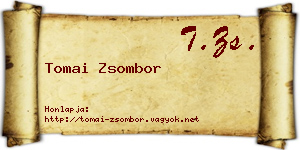 Tomai Zsombor névjegykártya